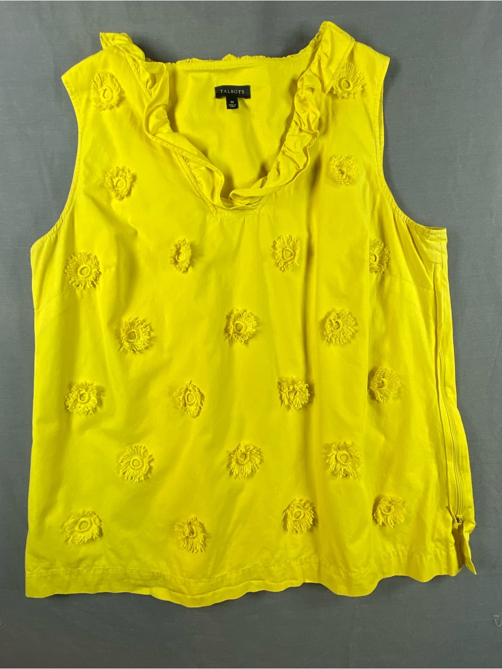 Talbots Bright Yellow Ruffle-Neck Sleeveless Camisole